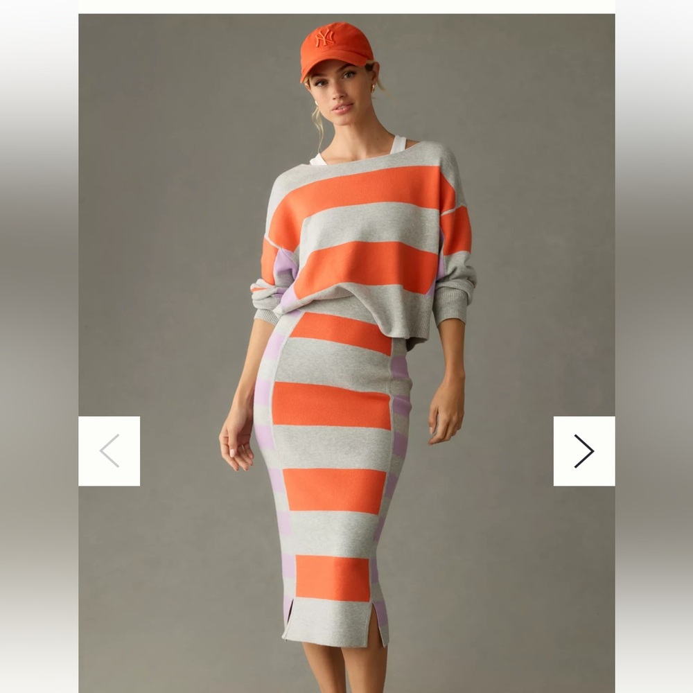 Daily Practice Striped Gray, purple & Orange Women's color block Skirt, Size XS